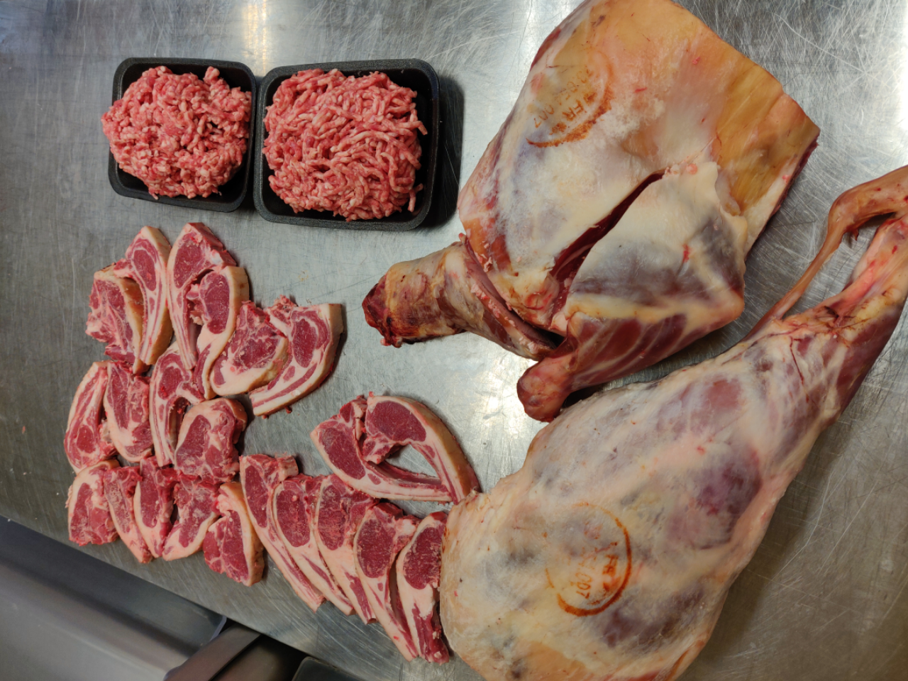 Half Spring Lamb butchered